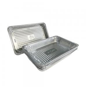 China Environmental Friendly 525x325mm Aluminum Foil BBQ Grill Pan for Outdoor Cooking supplier