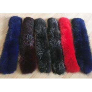 China Raccoon fur collar Luxurious Ladies Long Dechable Leather Coat Collar 100cm supplier