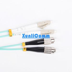 China LC - FC Multi mode duplex fiber patch cord blue 3m supplier