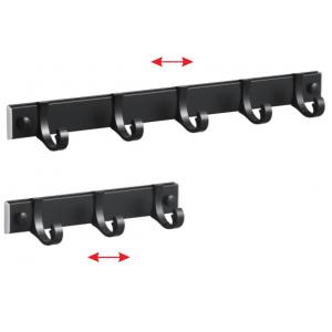 Aluminum Alloy Wall Mounted Hooks Rack Slipable With 8 Hangers