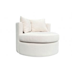 China D28 Foam Density Swivel Fabric Armchair Polyester Swivel Chair Beige supplier
