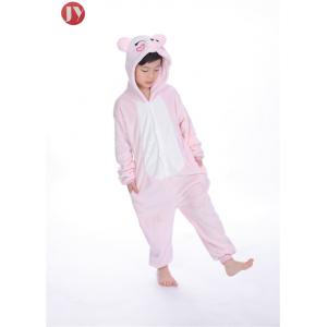 Factory Wholesale Fluffy Flannel Plush pink pig Kids Onesie Pajamas