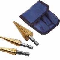 China 3pcs Hss4241 Titanium Coated Step Core Drill Bit Set For Metal Drilling on sale