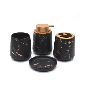 Cute Marble Ceramic Bathroom Set Soap Dispenser Sustainable For Home Hotel