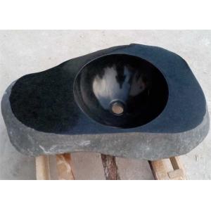 China Irregular Basin Black Granite Stone Sink Bowl For Washing Hands supplier