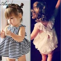 Agou 2016 Ins Hot Baby Girl Sets Striped Bow Princess Toddler Clothing Sets Infant Kids