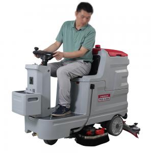 Electric Sweeper Scrubber Red And Grey Multi Functional Ride On Floor Scrubber Machine