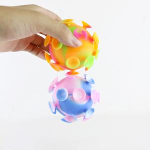 China Multi Colored Baby Silicone Toys Suction Cup Ball For Children Party supplier
