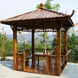 China Chinese Outdoor Wooden Gazebo Pavilion Arches Arbours Hexagonal Wooden Pergola supplier