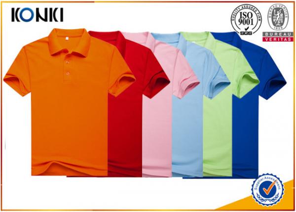 Men Colorful Custom Polo Shirt With Heat Transfer / Silk Screen Print Logo