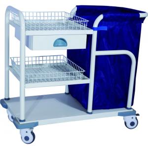 China Medical Trolleys , Epoxy Coated Steel Laundry Trolley For Nurse supplier