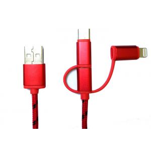 C3130 Braided USB C Cable With IC Chip , Micro USB Cable Red Color