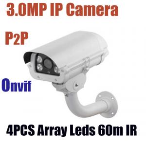 4PCS Array Leds 60m IR 3.0MP IP CCTV Camera 9-22mm Lens WDR,IR CUT, Onvif , P2P Camera