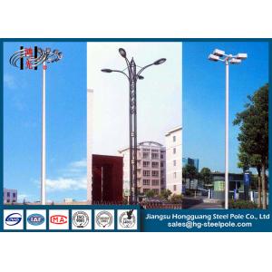 Outdoor HDG Round Decorative Street Light Pole Powder Coated High Mast Light Pole