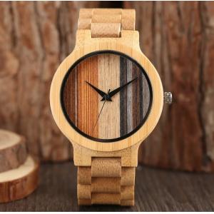 China Valentines Day Gift Bamboo Wooden Watch With Bamboo Strap And Quartz Movement supplier