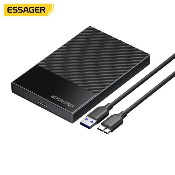 ESSAGER ES-YP02 2.5 Inch SATA SSD HDD External Hard Drive Enclosure with 5Gbps Speed USB 3.0 and Dual-protocol Boost