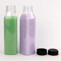 China OEM Plastic Square Bottles Polypropylene Square Juice Bottle With Caps on sale