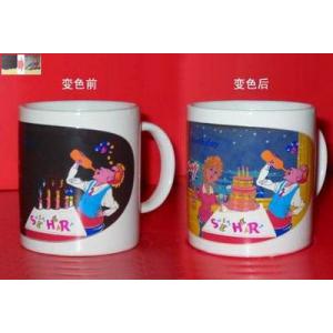 China 12oz solid color Personalized Ceramic Mugs with color changing function for gifts supplier