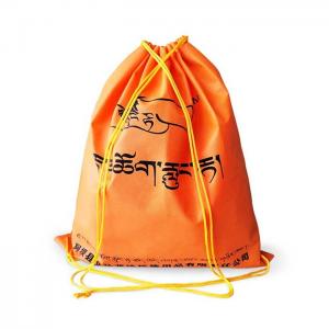 China Grocery Printed Drawstring Bag 110Gsm Breathable With Soft Feeling supplier