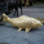 Realistic Brass Koi Garden Fish Sculptures 316 Copper Metal Outdoor Ornaments