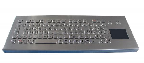 O teclado industrial da prova lavável do vândalo com Touchpad e o desktop em
