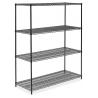 Grocery Store Heavy Duty Commercial Wire Shelving 4 Layers Black Epoxy Surface