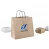 Flat handle Brown Cardboard Takeaway Paper Bags For Supermarket