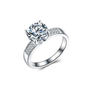 China Women 925 Silver Brilliant CZ Diamonds Wedding Engagement Ring  (RE663) supplier