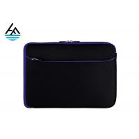 China Muti Function Black Neoprene Laptop Sleeve With Extra Pouch Resin Zipper on sale