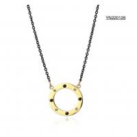 China Black Chain Stainless Steel Fashion Necklaces Round Wheel Necklace For Men on sale