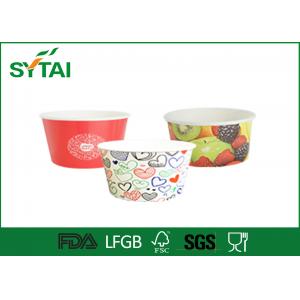 China 9oz Logo Printed Double PE Disposable Paper Ice Cream Cups / Yogurt Cups with Lids supplier