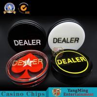 China High Transparent Acrylic Red Heart Carving Dealer Button Code Card Texas Hold' Em Professional Game Round Positioning on sale