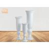 China Indoor Shiny White Fiberglass Planters Floor Vases Cup Shape Large Pots wholesale