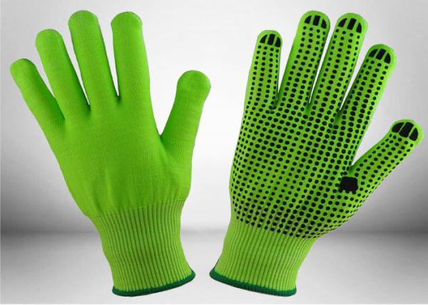 Black Nitrile Dots Puncture Resistant Gloves , Nitrile Work Gloves EN388