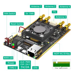 NGFF(M.2) Module 4G/5G à USB 3.0 Adaptateur avec port RJ45, contrôleur Realtek RTL8125BG