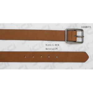 China Fashion Tan PU Belt For Men With Black Edge Painting & Old Silver Buckle supplier