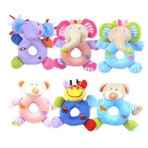 China Baby Animal Plush Toys Round Hand Ring Doll Toy Smooth And Soft supplier