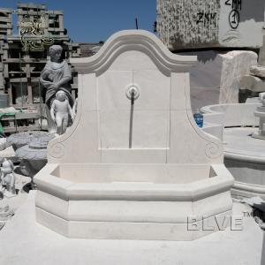 China BLVE Simple Marble Big Wall Fountain White Stone Carving Garden Fountain Modern French Outdoor Decoration supplier