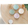 Colorful Glass Cylinder Candle Holder / Frosted Tealight Holders Wood Lid