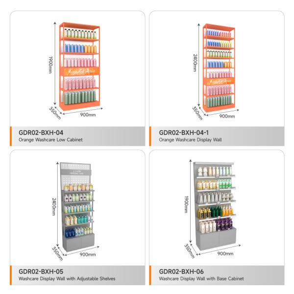 China Retail Display Shelf Grey Wooden Counter, Stylish And Simple, With Hidden Led Lights Inside For Branding Display Shelf And Trendy Display Rack wholesale