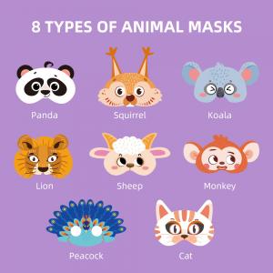 Animal Shaped Mask Paper Arts Crafts For Toddlers Preshcoolers Dress Up Cosplay
