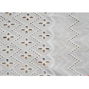 China African Bridal Cotton Eyelet Lace Fabric , Embroidered Cotton Lace Curtain Fabric supplier