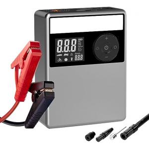 Powerful 12V Car Battery Booster Compact 150PSI Jump Starter With Air Compressor