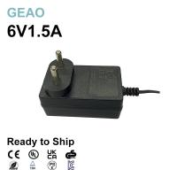 China Reliable 6V 1.5A Wall Mount Power Supply Adaptor 10%-90%RH Humidity on sale