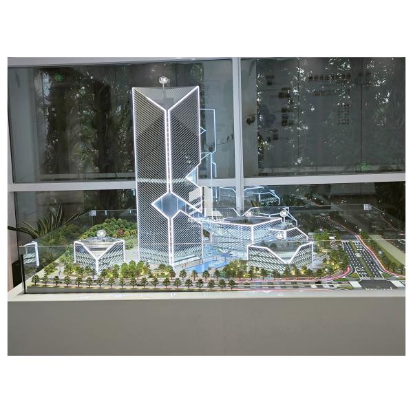 Real Estate Scale Model 1:100 Skyscraper Scale Models LED Illuminated
