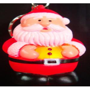 China petit Père Noël a formé PVC LED Keychain de clignotant pour les cadeaux promotionnels de Noël supplier