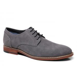 Suede Leather Flat Casual Shoes , Handmade Grey Mens Leather Driving Shoes