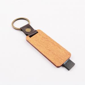 China Wooden Leather Embossing Logo Gift USB Flash Drive 80MB/S European Standard supplier