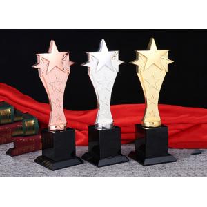 China Gold Silver Bronze Personalized Trophy Cup 330mm Height With 3D Engraved Star supplier