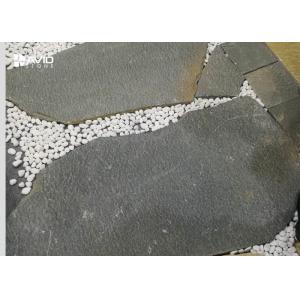 Irregular Natural Grey Slate Paving Stones Pollution Resistance 15-30mm Thick